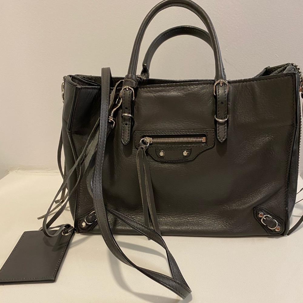 Balenciaga A4 zip around mini leather bag
